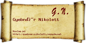 Gyebnár Nikolett névjegykártya