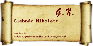 Gyebnár Nikolett névjegykártya
